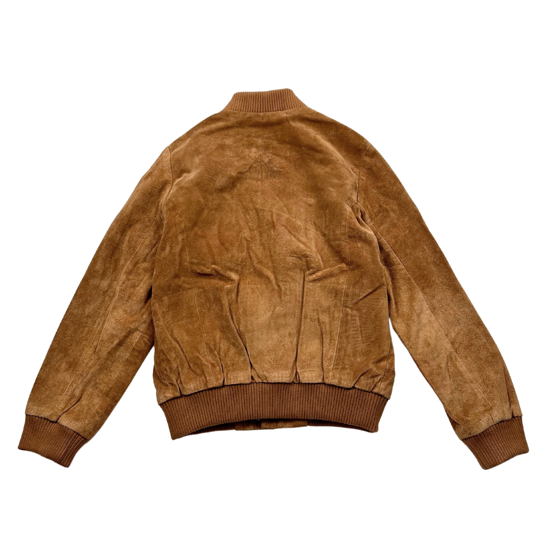 BONPOINT - Brown calfskin bomber jacket - 8 years