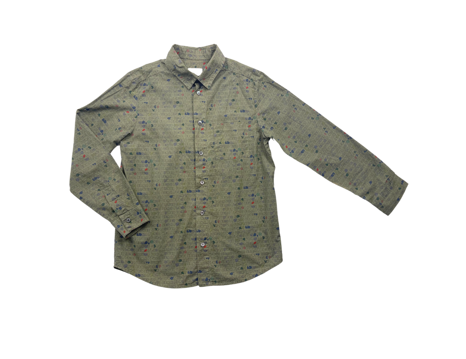 FENDI - Chemise kaki à motifs - 10 ans