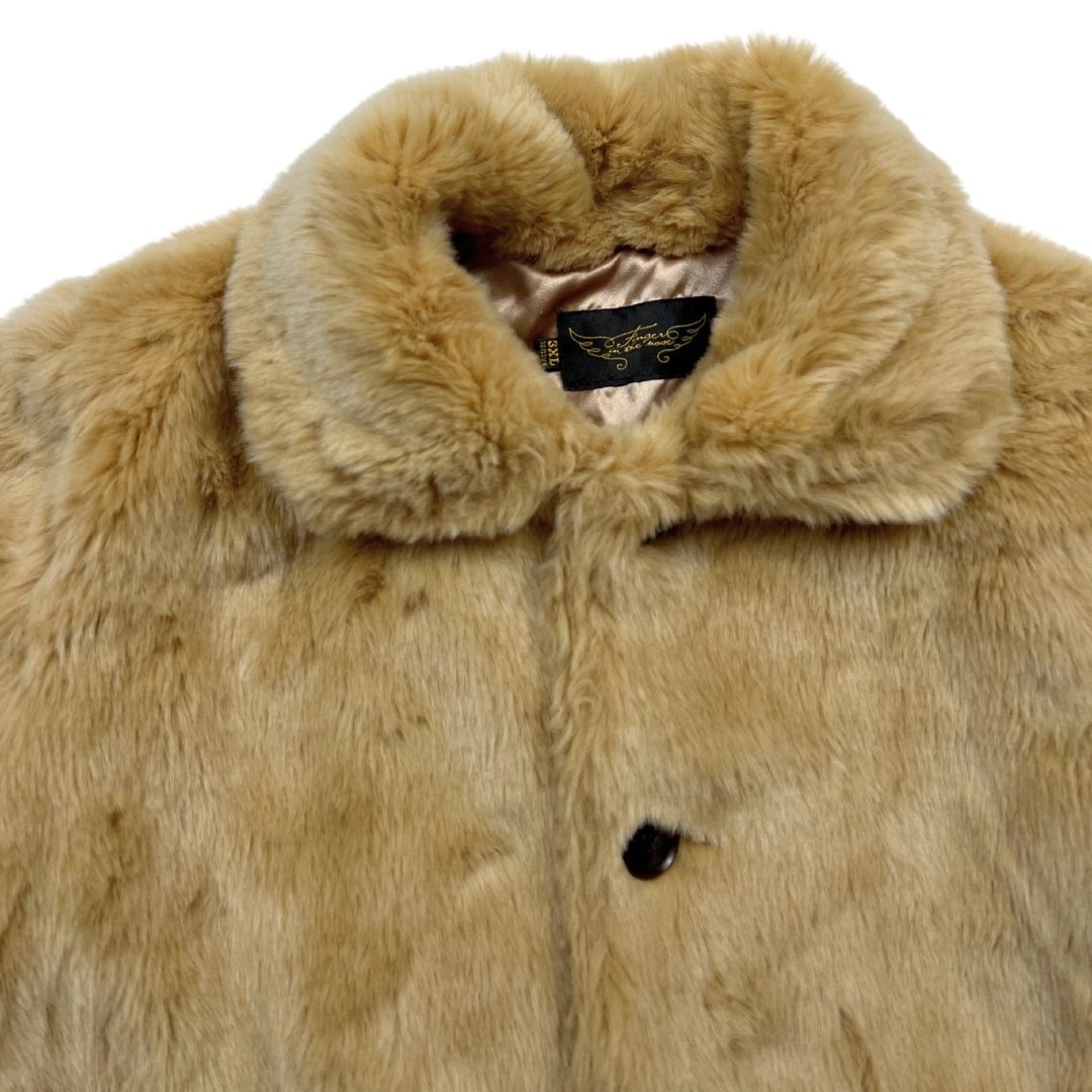 FINGER IN THE NOSE - Manteau/Veste longue en fausse fourrure beige caramel - 12/13 ans