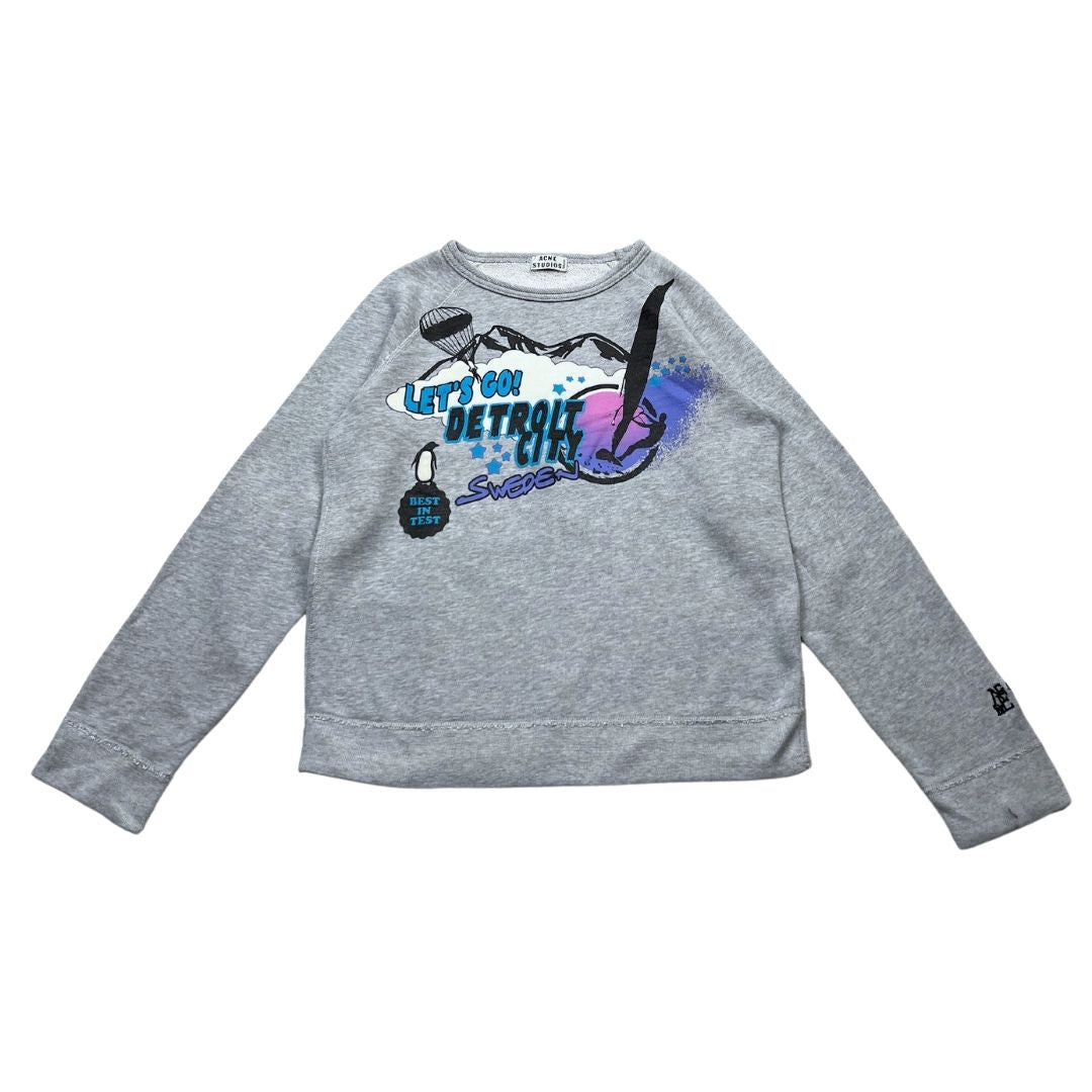ACNE STUDIOS - Sweat gris « Detroit City » - 10 ans