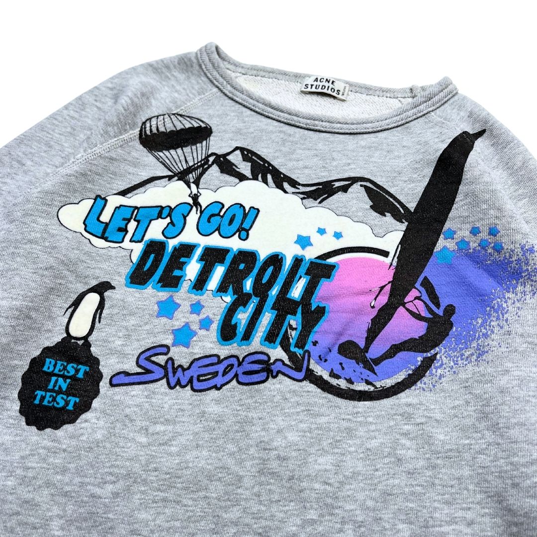 ACNE STUDIOS - Sweat gris « Detroit City » - 10 ans