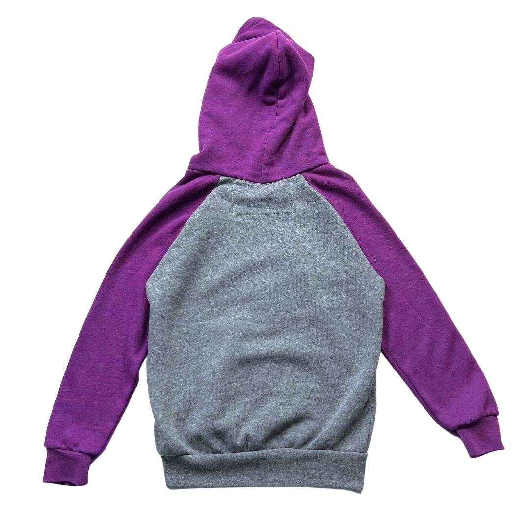 AVIATOR NATION - Grey & Purple 5-Stripes Hoodie (Ultra Soft) - 8 Years