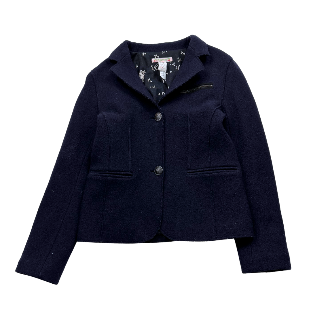 BONPOINT - Navy blue wool blazer jacket - 12 years