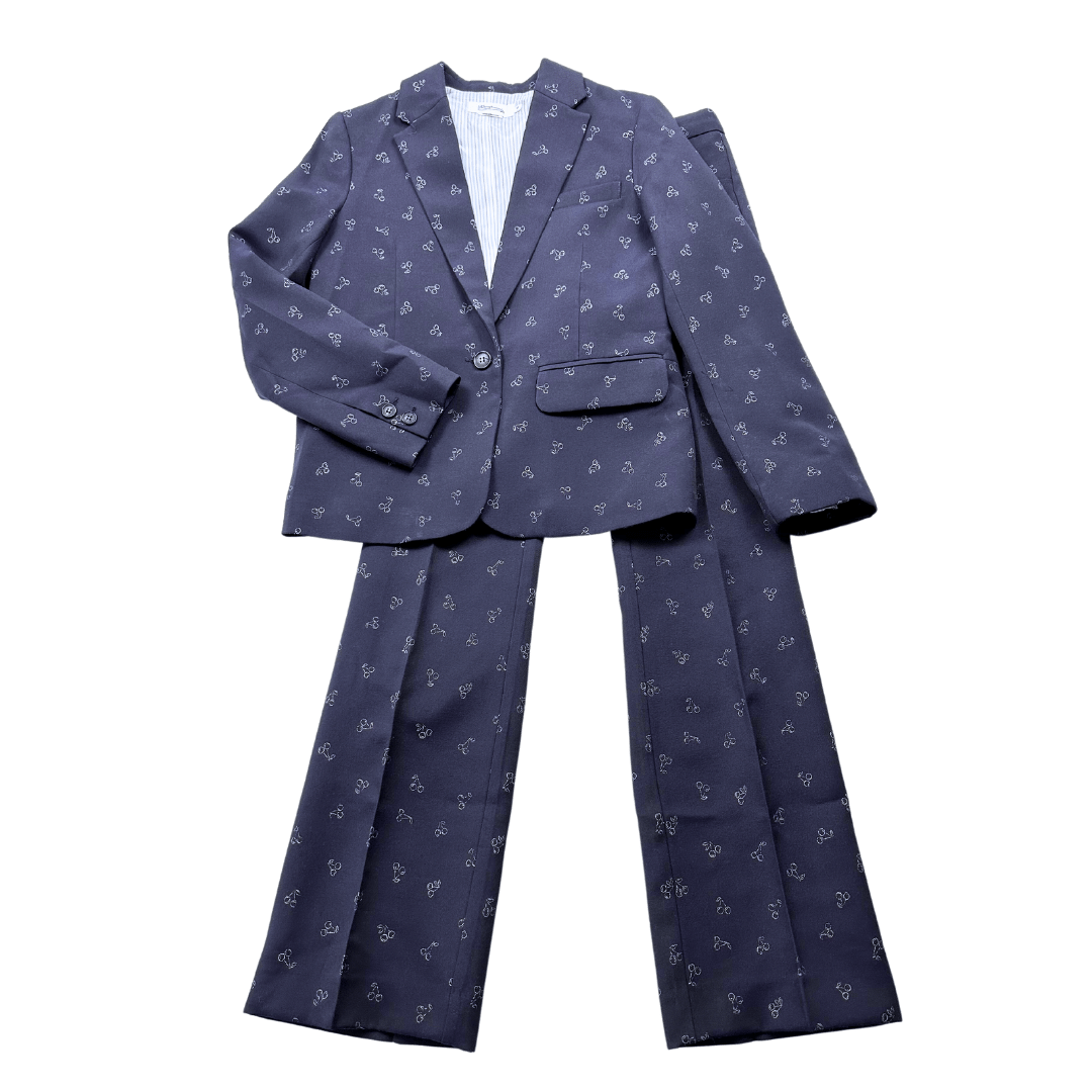 BONPOINT - Navy blue and cherry blazer and trouser suit set - 12 years