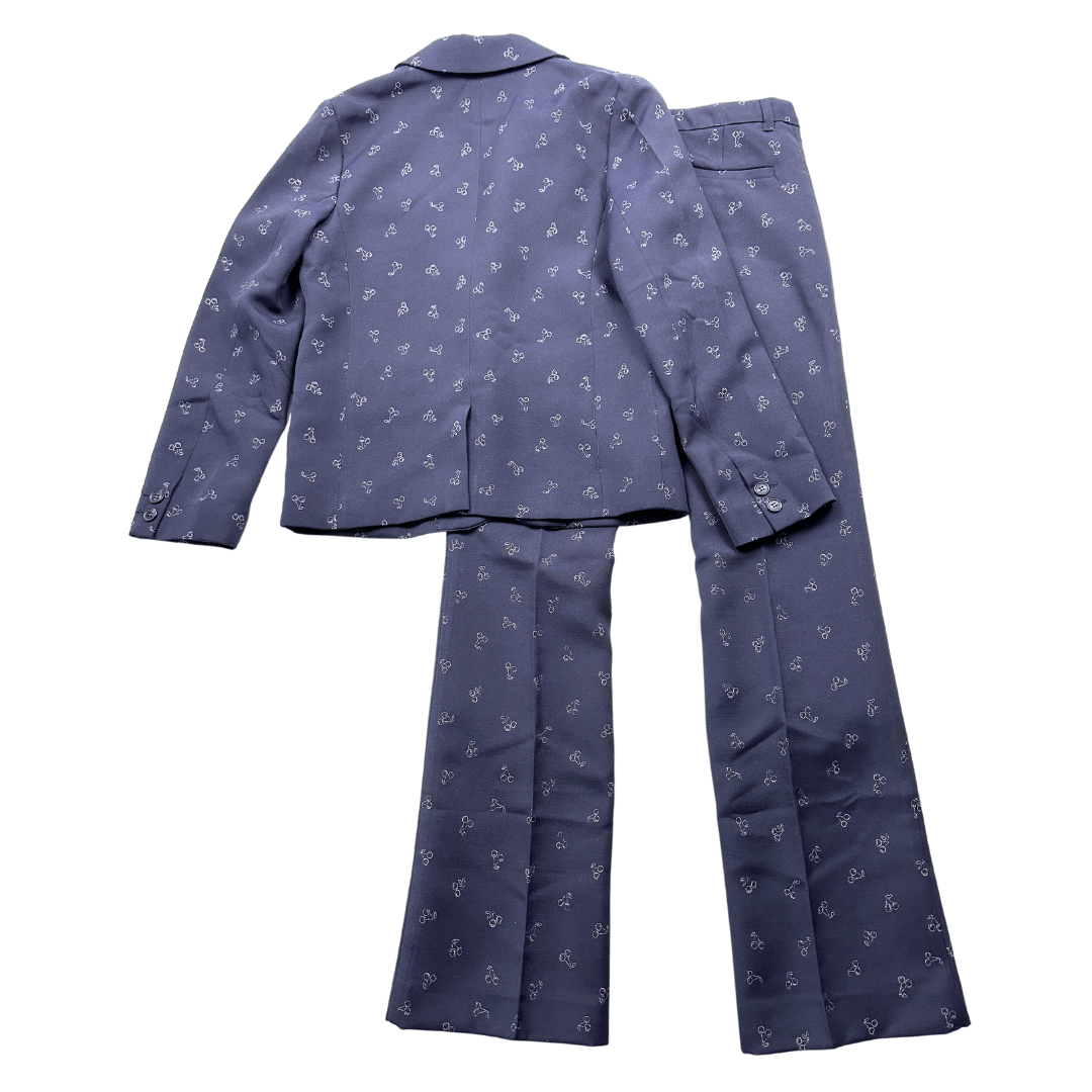 BONPOINT - Marineblaues und kirschrotes Blazer- und Hosenanzug-Set - 12 Jahre