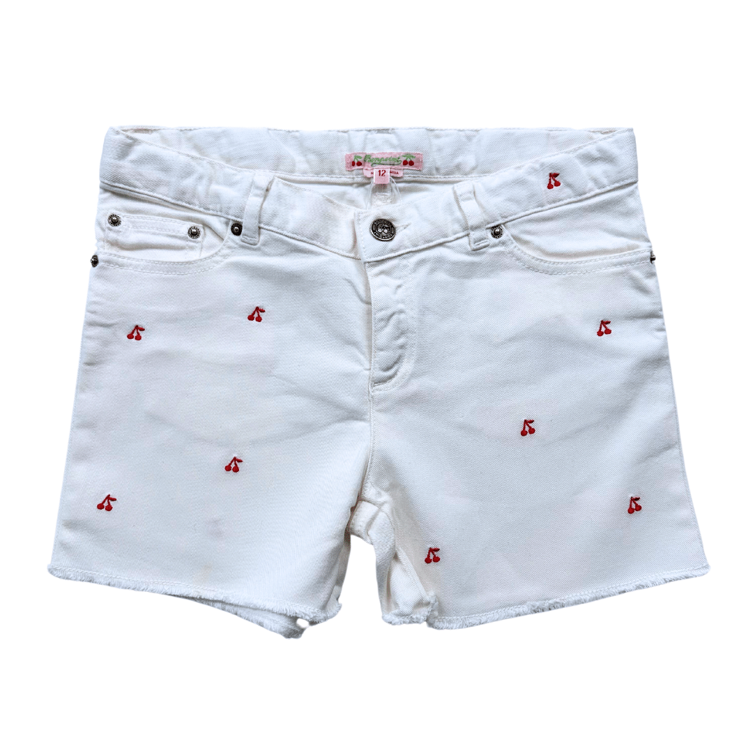BONPOINT - White and red cherry shorts - 12 years