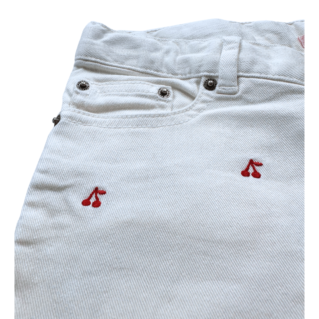 BONPOINT - White and red cherry shorts - 12 years