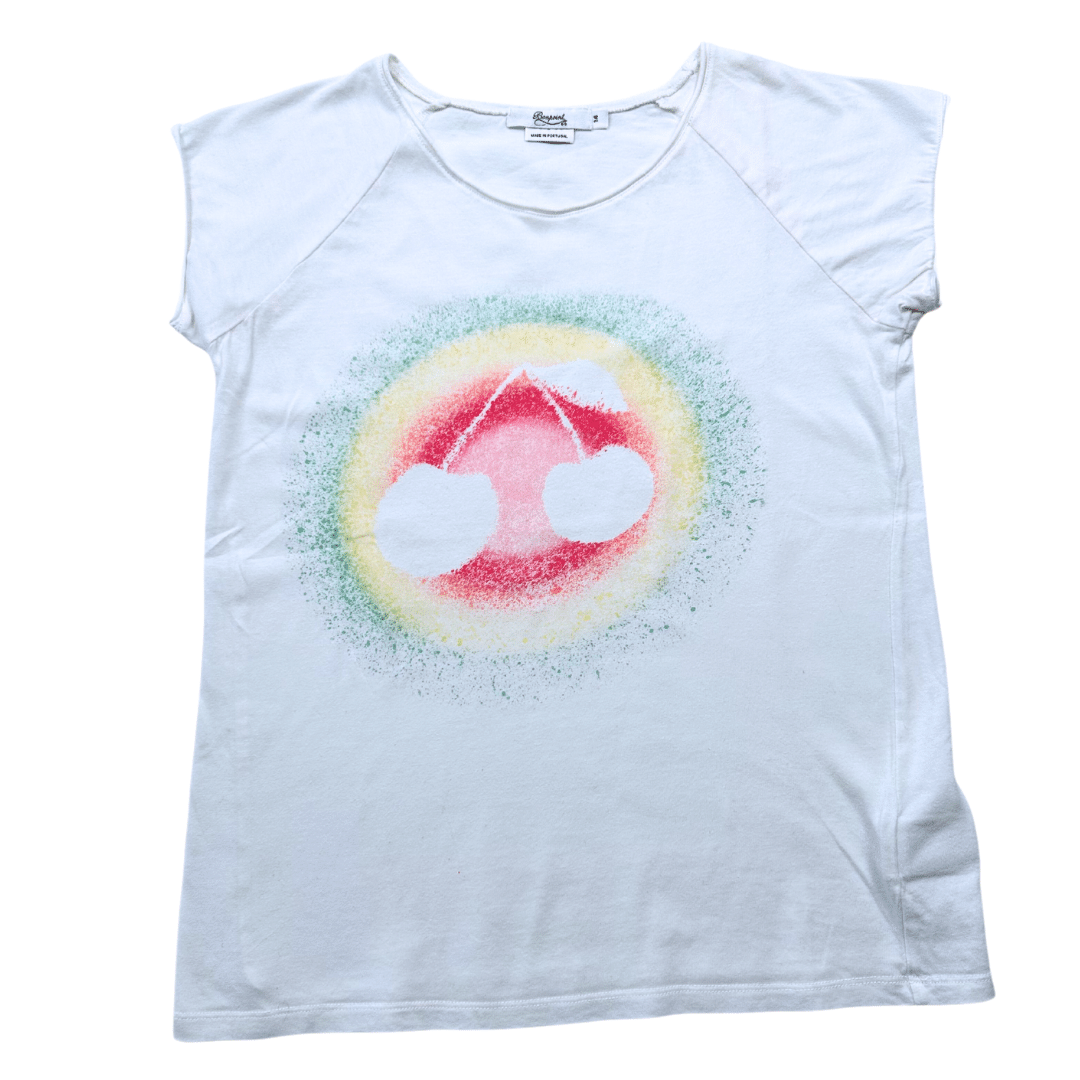 BONPOINT - White cherry print T-shirt - 14 years