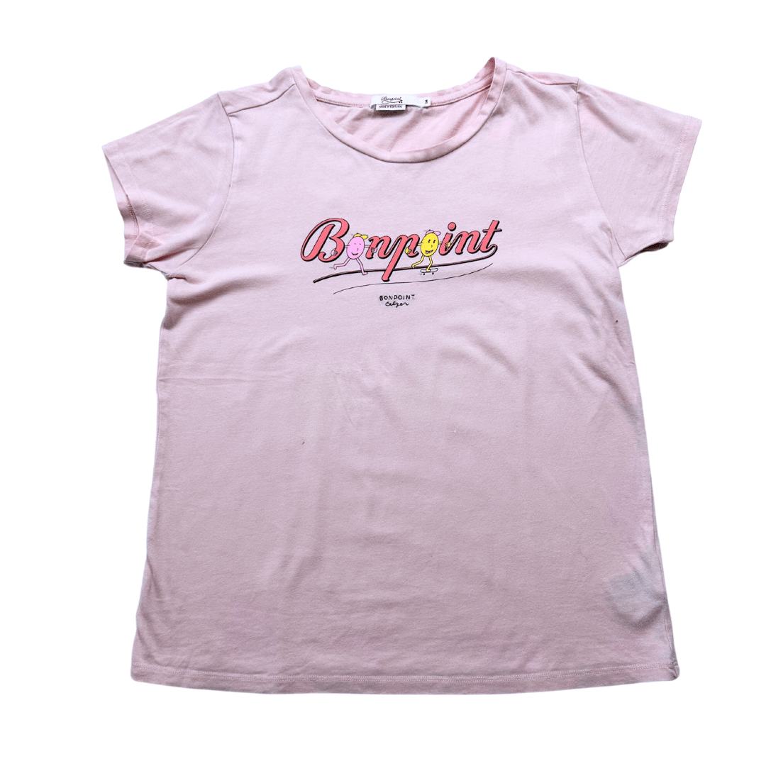 BONPOINT - Pink "Bonpoint" printed T-shirt - 14 years