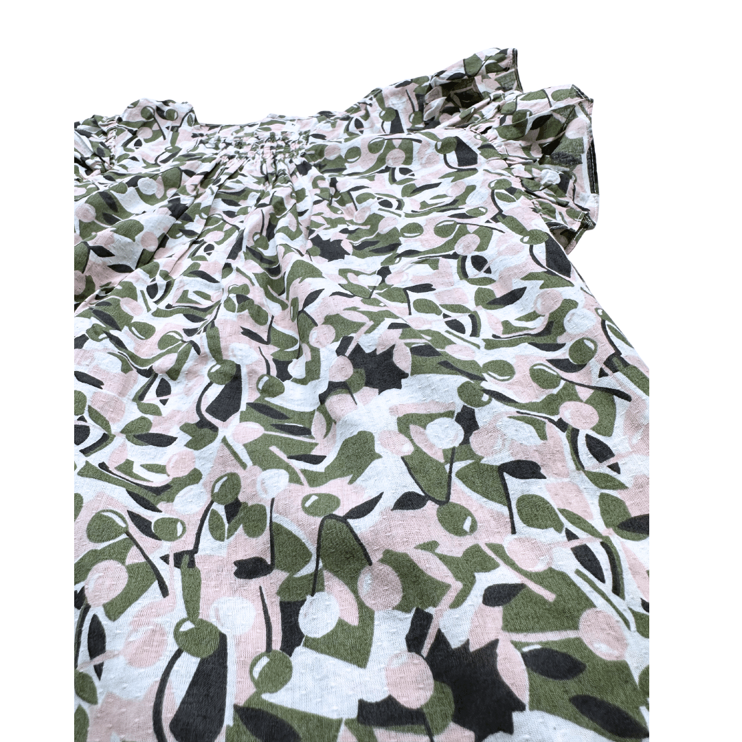 BONPOINT - Green, pink and white blouse - 14 years