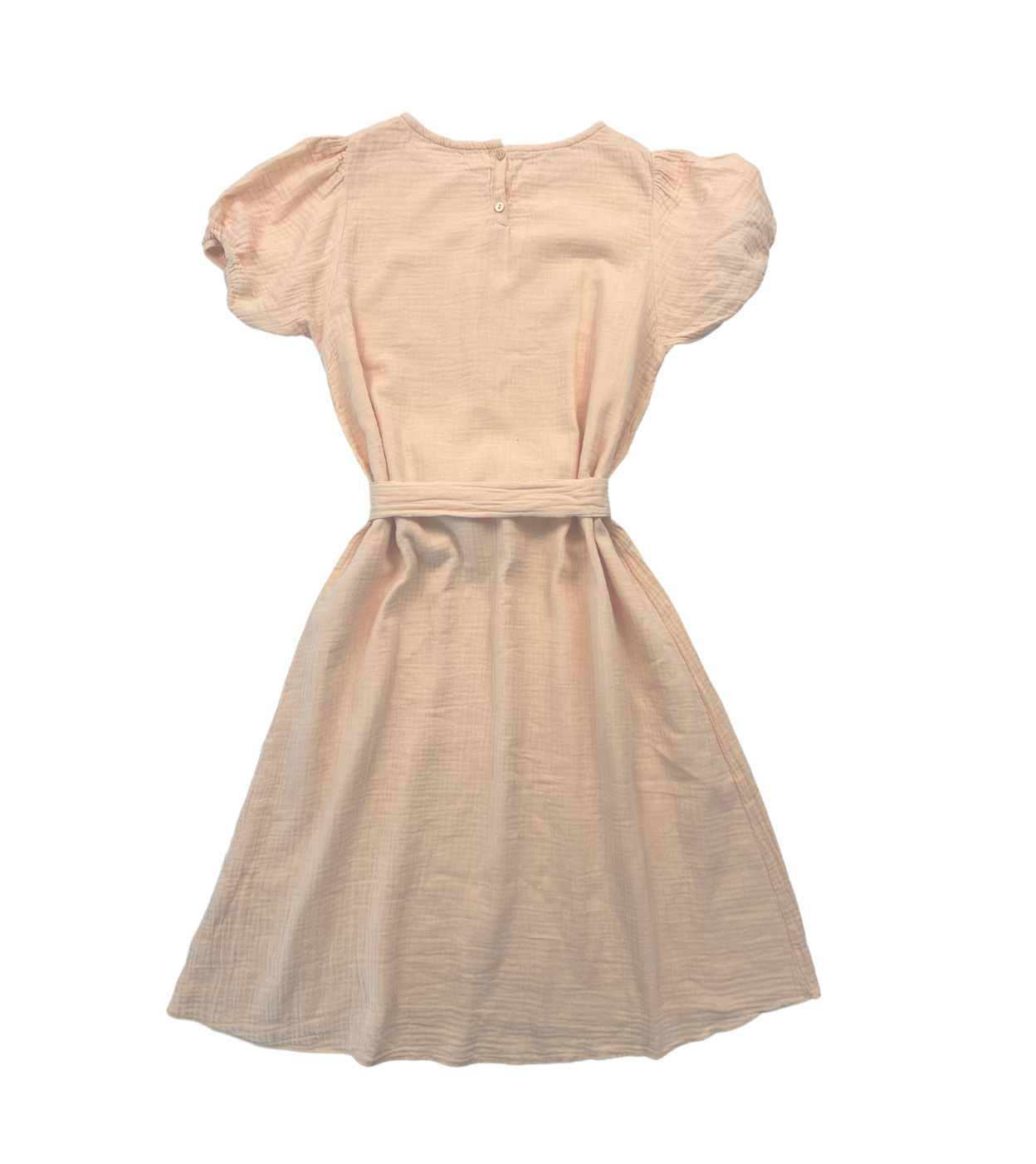 LANG LEBE DIE KÖNIGIN – Lachsfarbenes langes Kleid aus Baumwollpopeline – 12 Jahre