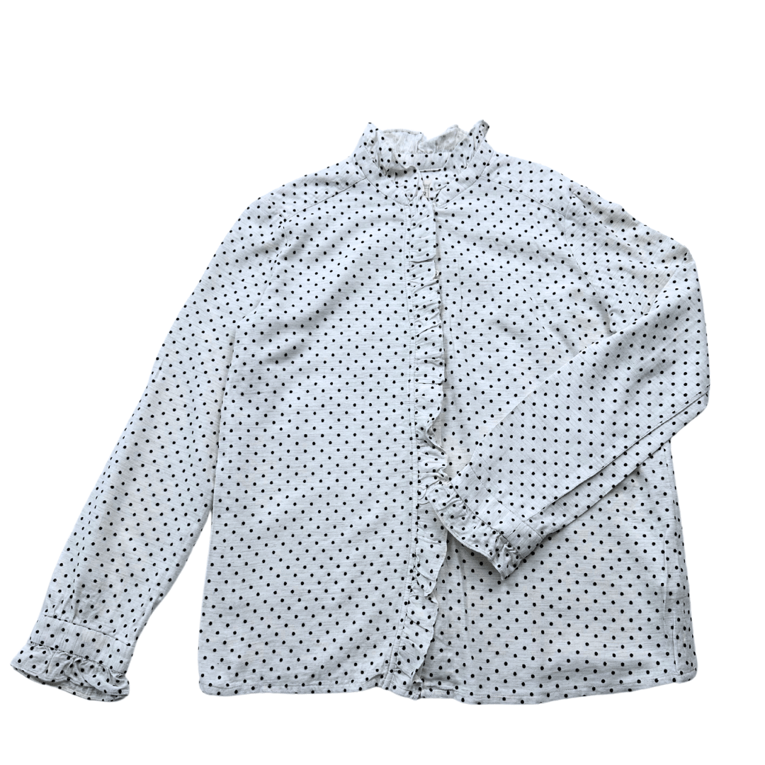 BONPOINT - Chemisier à pois blanc et noir - 12 ans