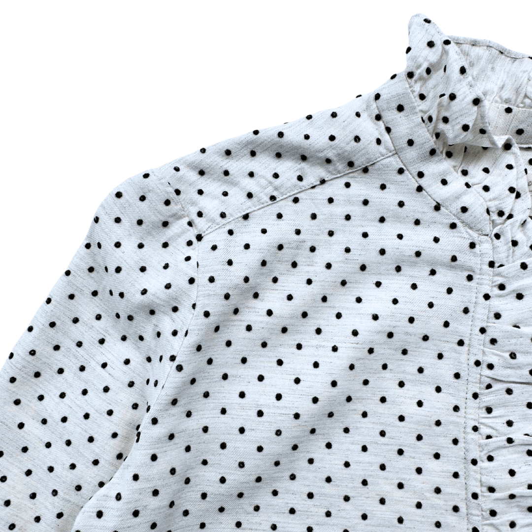 BONPOINT - Chemisier à pois blanc et noir - 12 ans