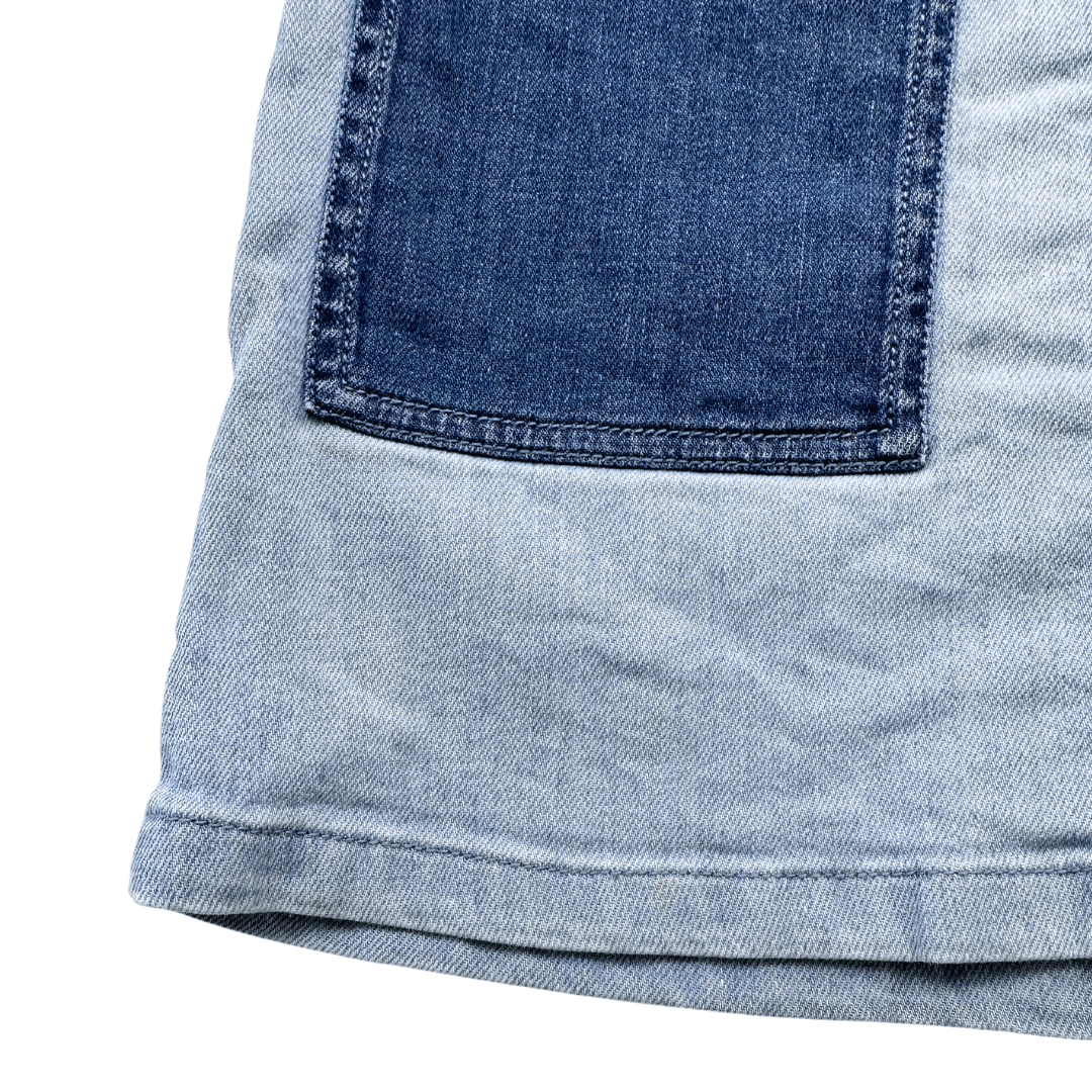 BONPOINT - Dark and light blue denim skirt - 10 years