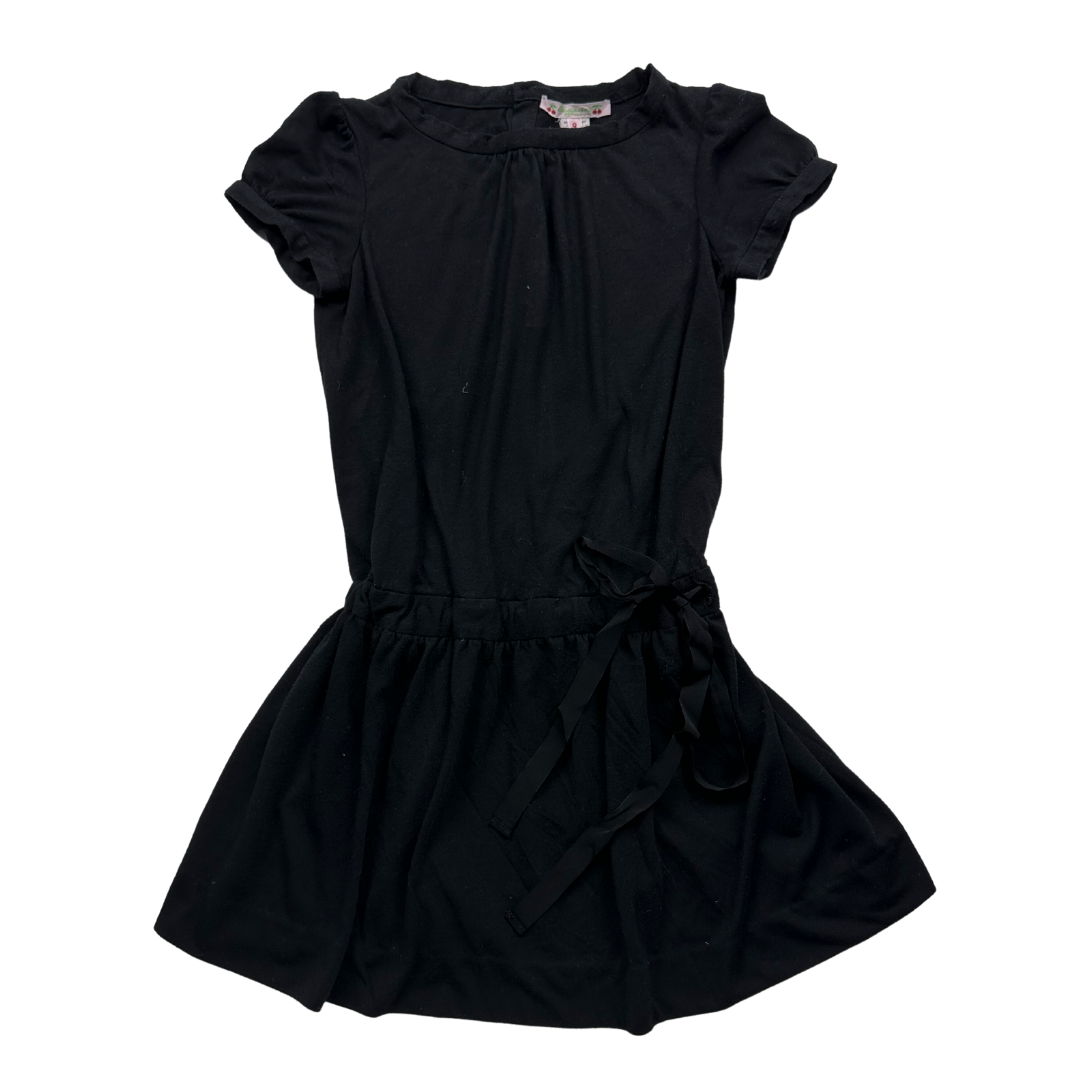 BONPOINT - Robe noire en laine avec nœud - 8 ans