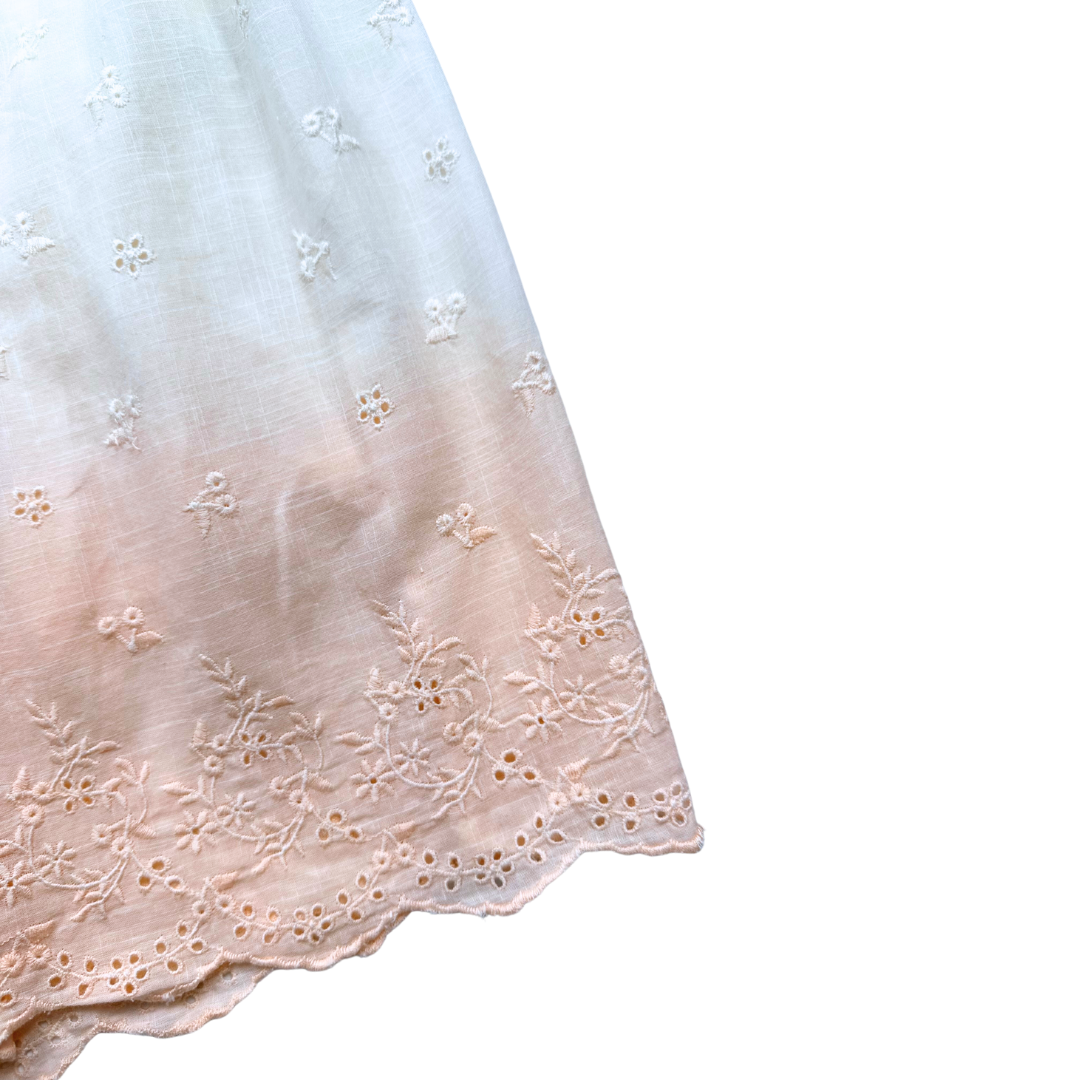 BONPOINT - Yellow and pink tie-dye skirt and blouse set with lace details - 14 years