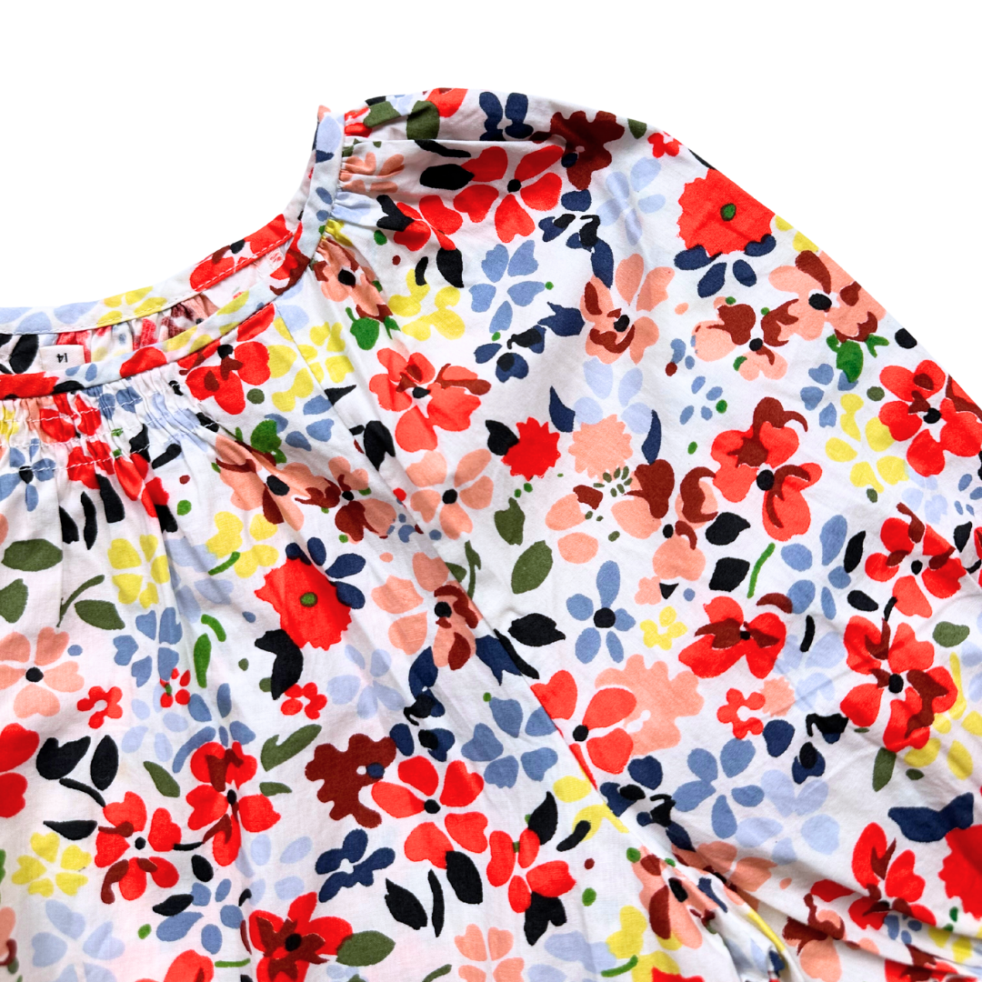 BONPOINT - Blouse blanche à fleurs multicolores - 14 ans