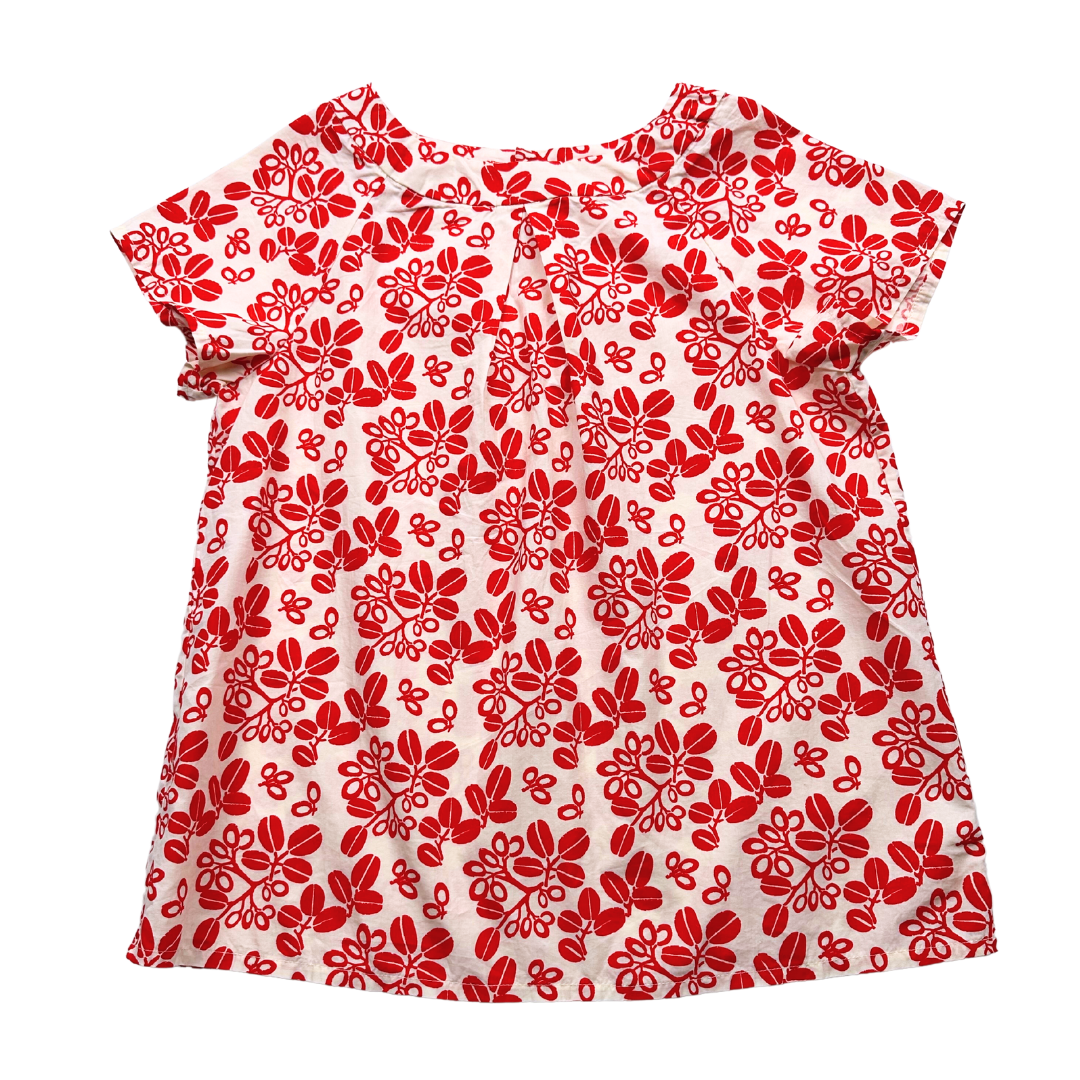 BONPOINT - Blouse blanche et rouge avec imprimés - 12 ans