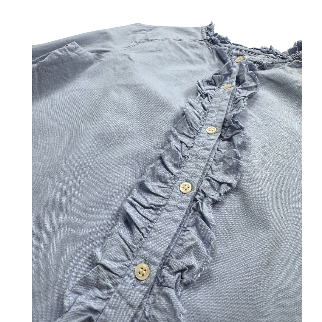 BONPOINT - Blaue Rüschenbluse - 10 Jahre