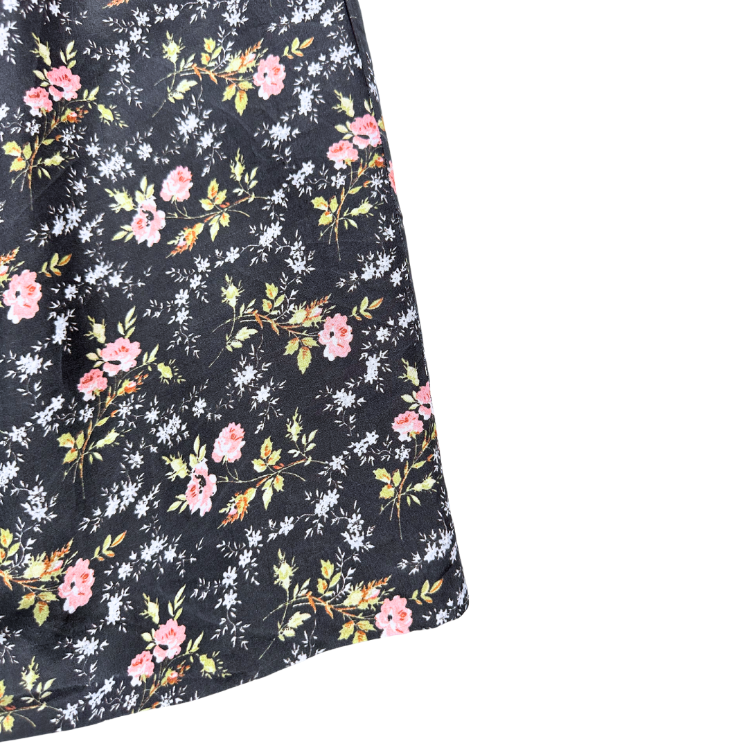 BONPOINT - Robe noire à fleurs - 10 ans