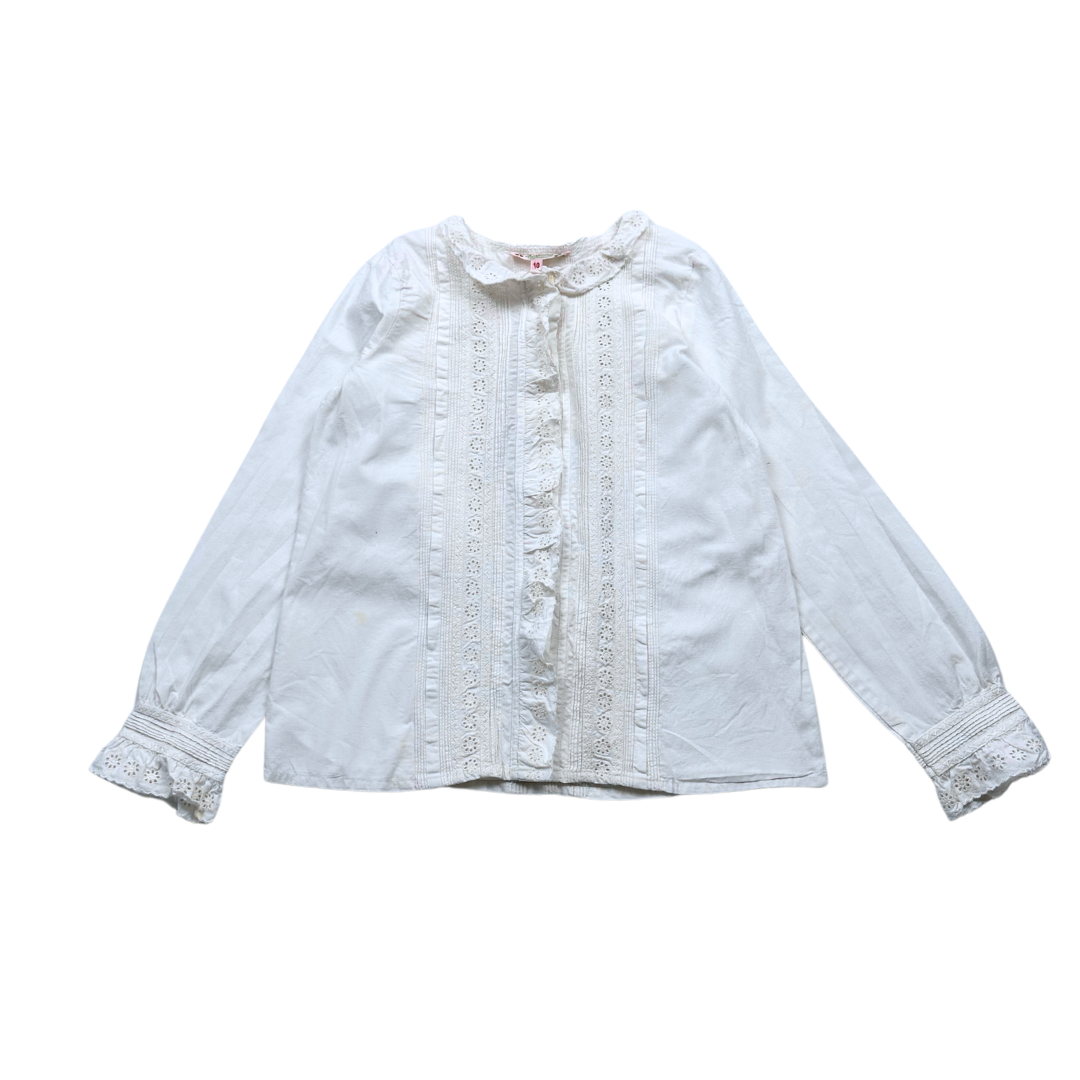 BONPOINT - White lace shirt - 10 years
