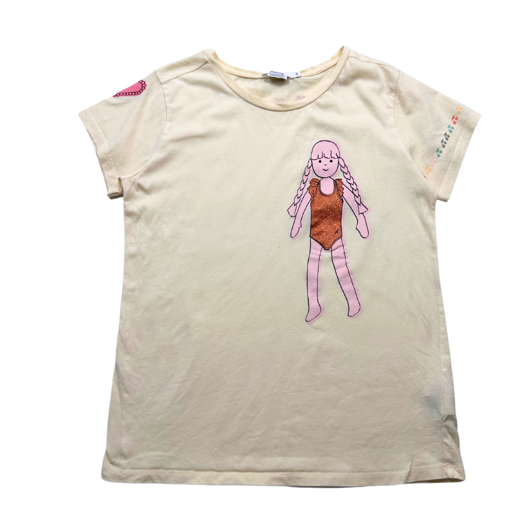 BONPOINT - T-shirt jaune avec imprimés - 14 ans