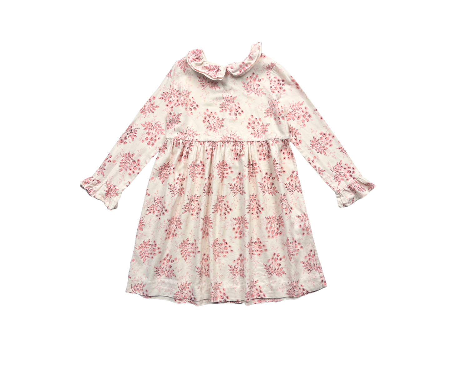 BONPOINT - Robe épaisse manches longues à motifs roses - 10 ans
