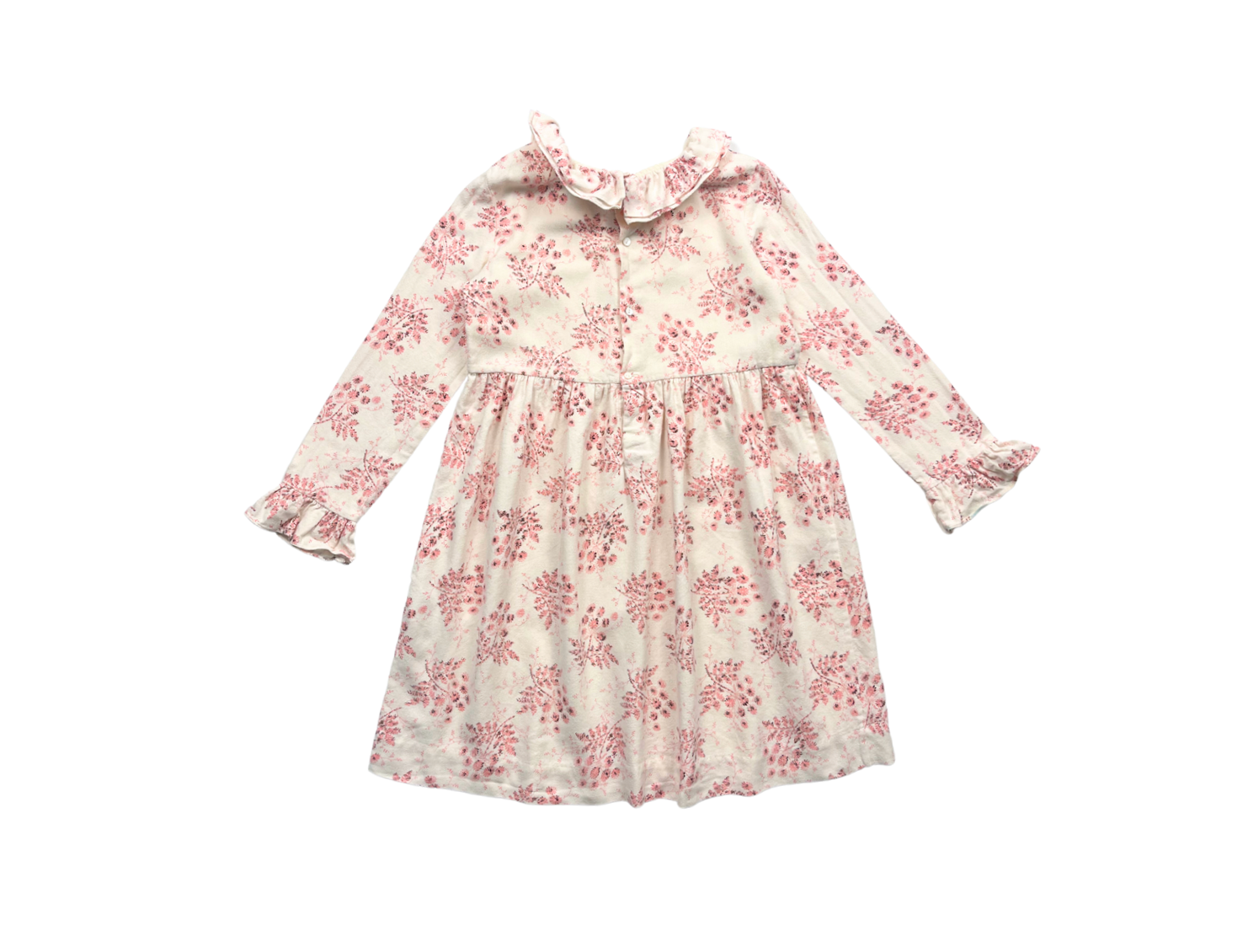 BONPOINT - Robe épaisse manches longues à motifs roses - 10 ans