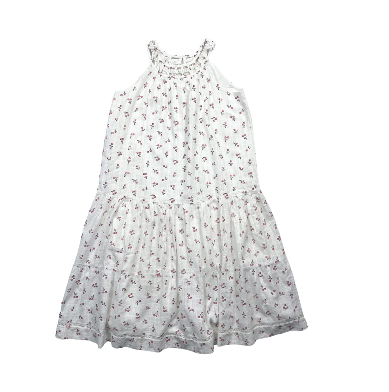 BONPOINT - Robe longue blanche à motifs cerises - 14 ans