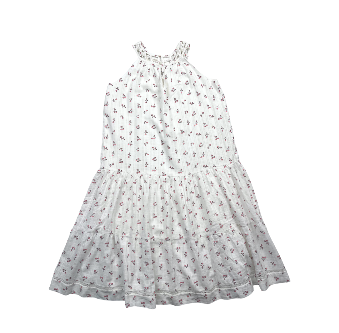 BONPOINT - Robe longue blanche à motifs cerises - 14 ans