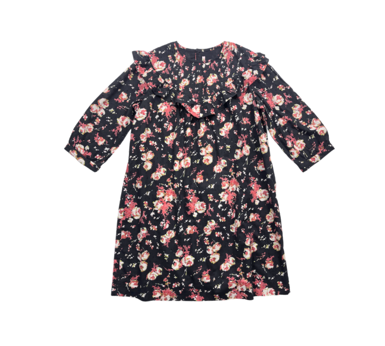 BONPOINT - Robe noire à fleurs - 12 ans