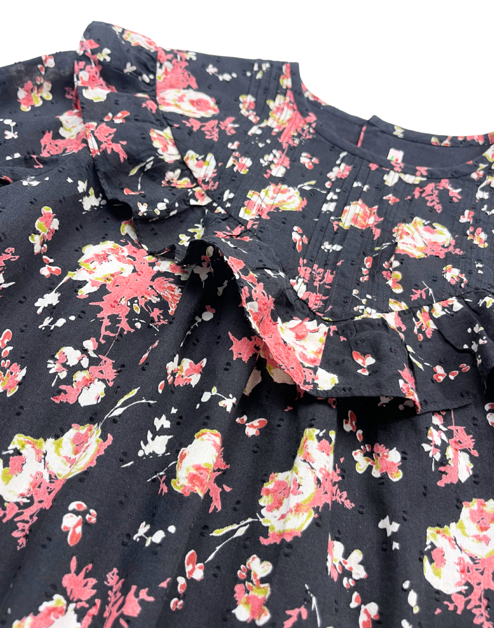 BONPOINT - Robe noire à fleurs - 12 ans