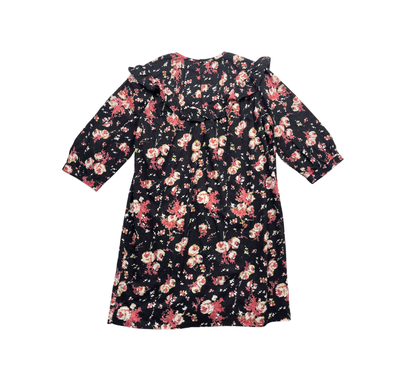 BONPOINT - Robe noire à fleurs - 12 ans