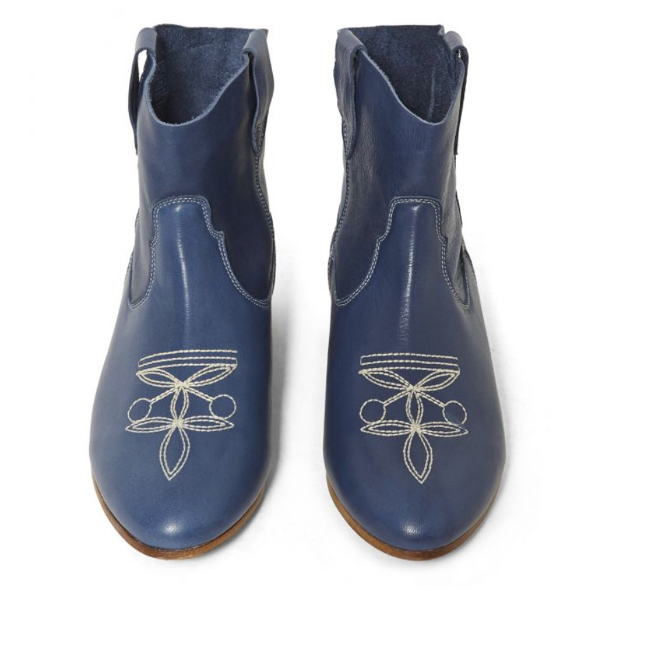 BONPOINT - Santiags en cuir souple bleu marines - 37