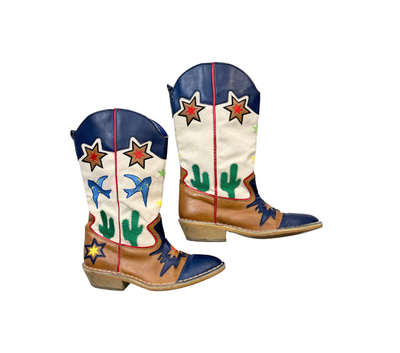 VINTAGE - Santiags colorées à motifs - 34