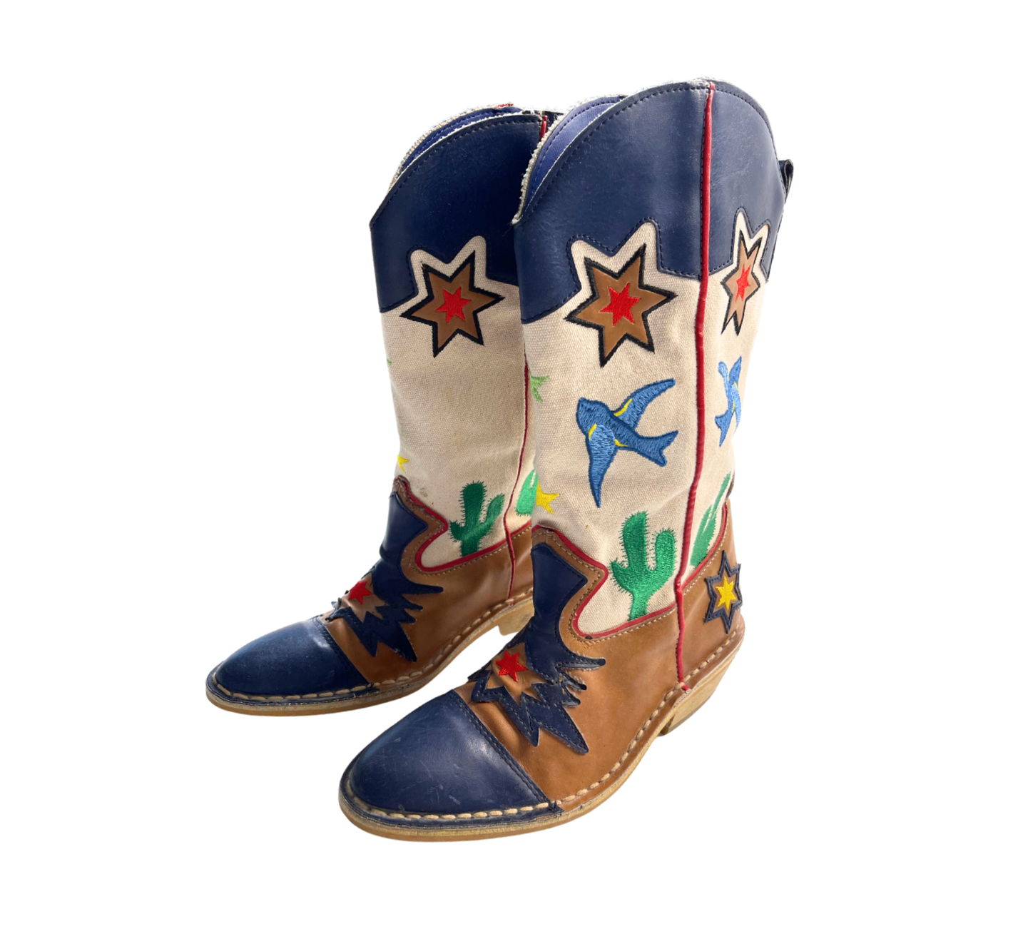 VINTAGE - Santiags colorées à motifs - 34