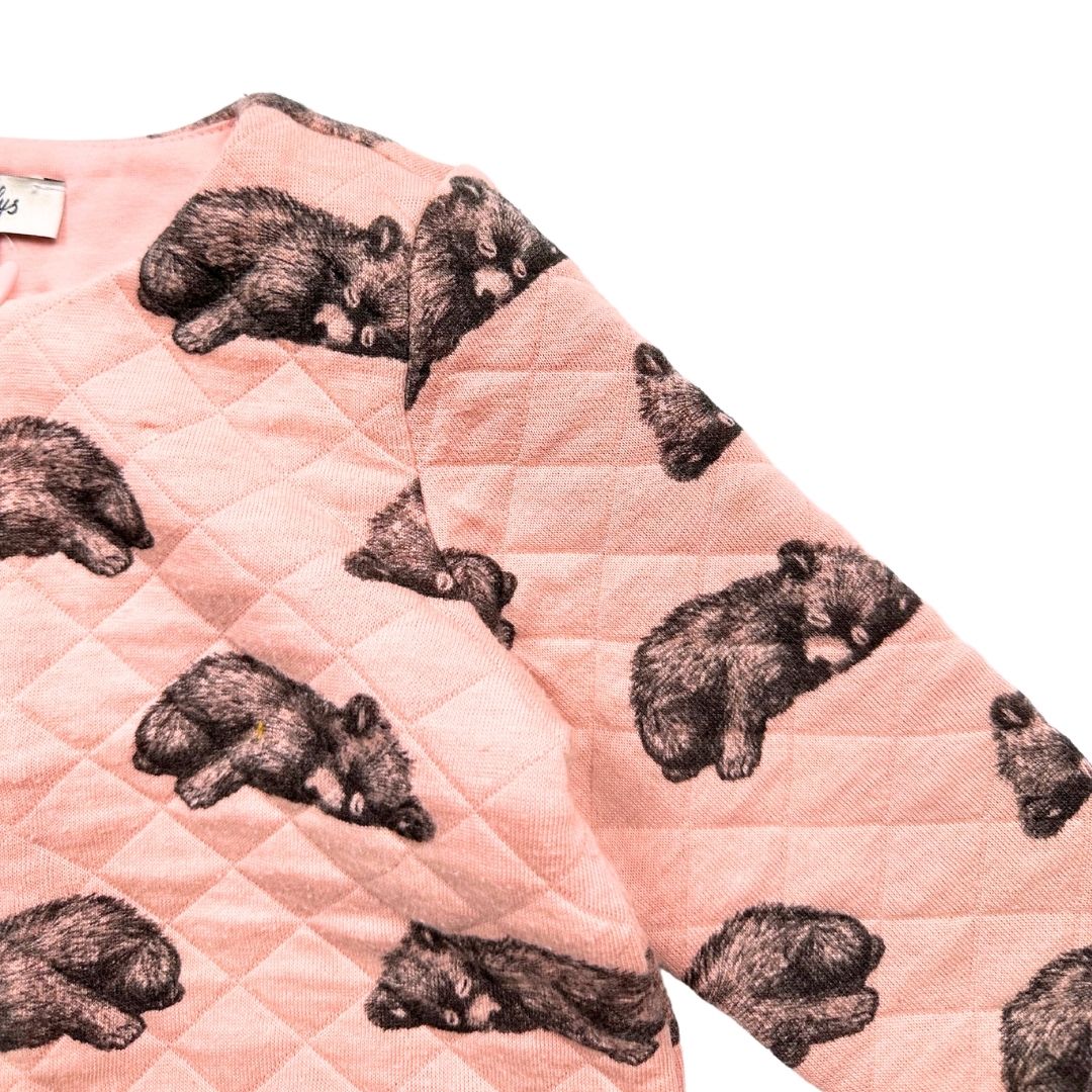 NATALYS - Grenouillère pyjama rose coton imprimé oursons - 6 mois