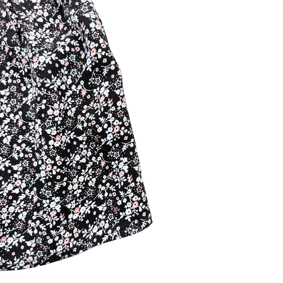 IKKS - Robe à fleurs noires, rose & blanche - 12 mois