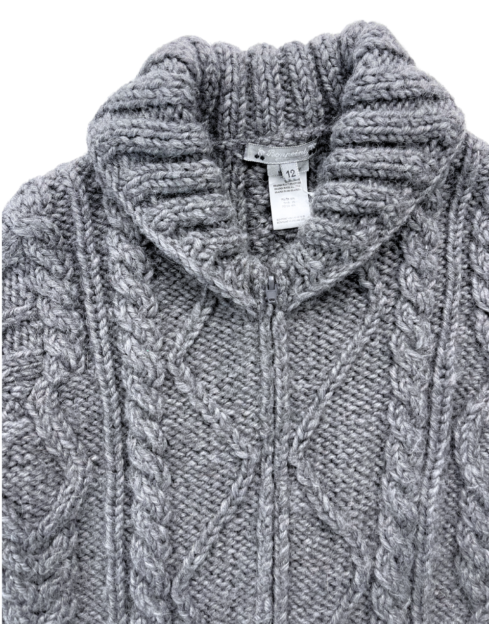 BONPOINT - Grey alpaca jacket (new) - 12 years