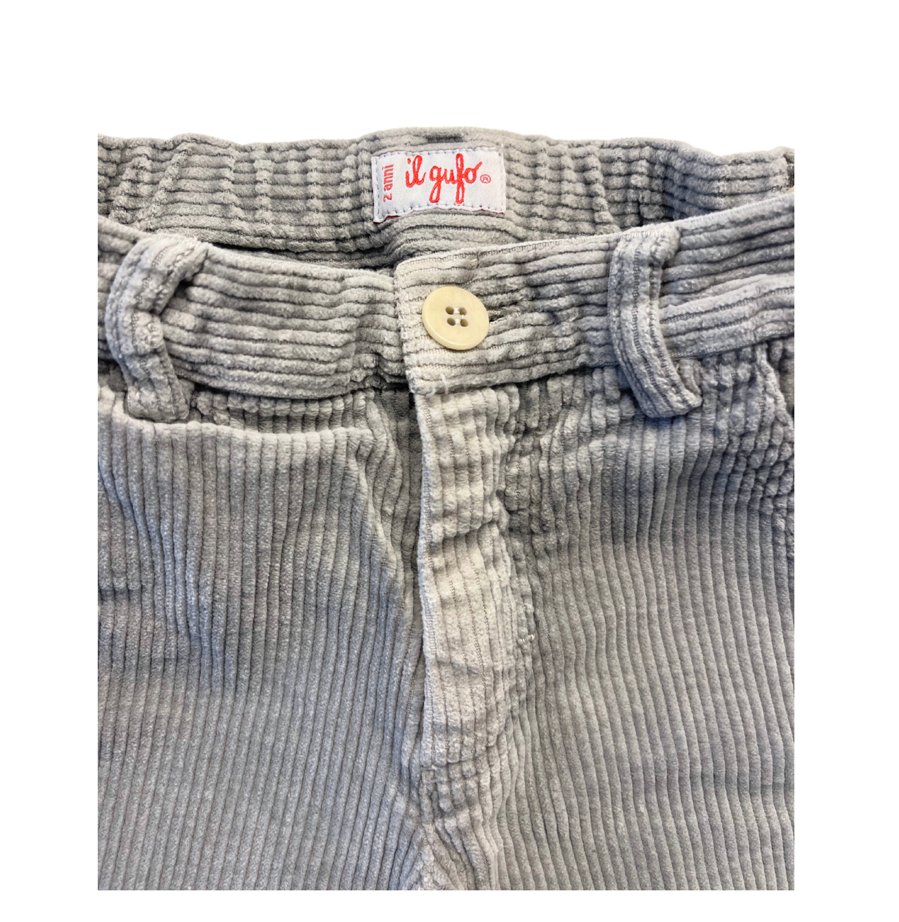 IL GUFO - Pantalon gris en velours côtelé - 2 ans