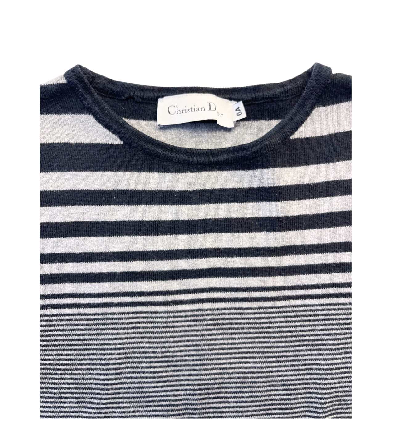 DIOR - Pull gris en coton à rayures - 6 ans