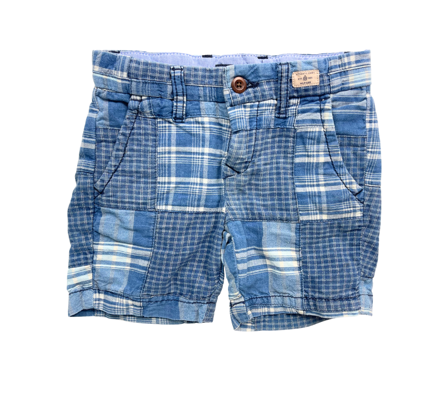 TOMMY HILFIGER - Blue checked Bermuda shorts - 3 years