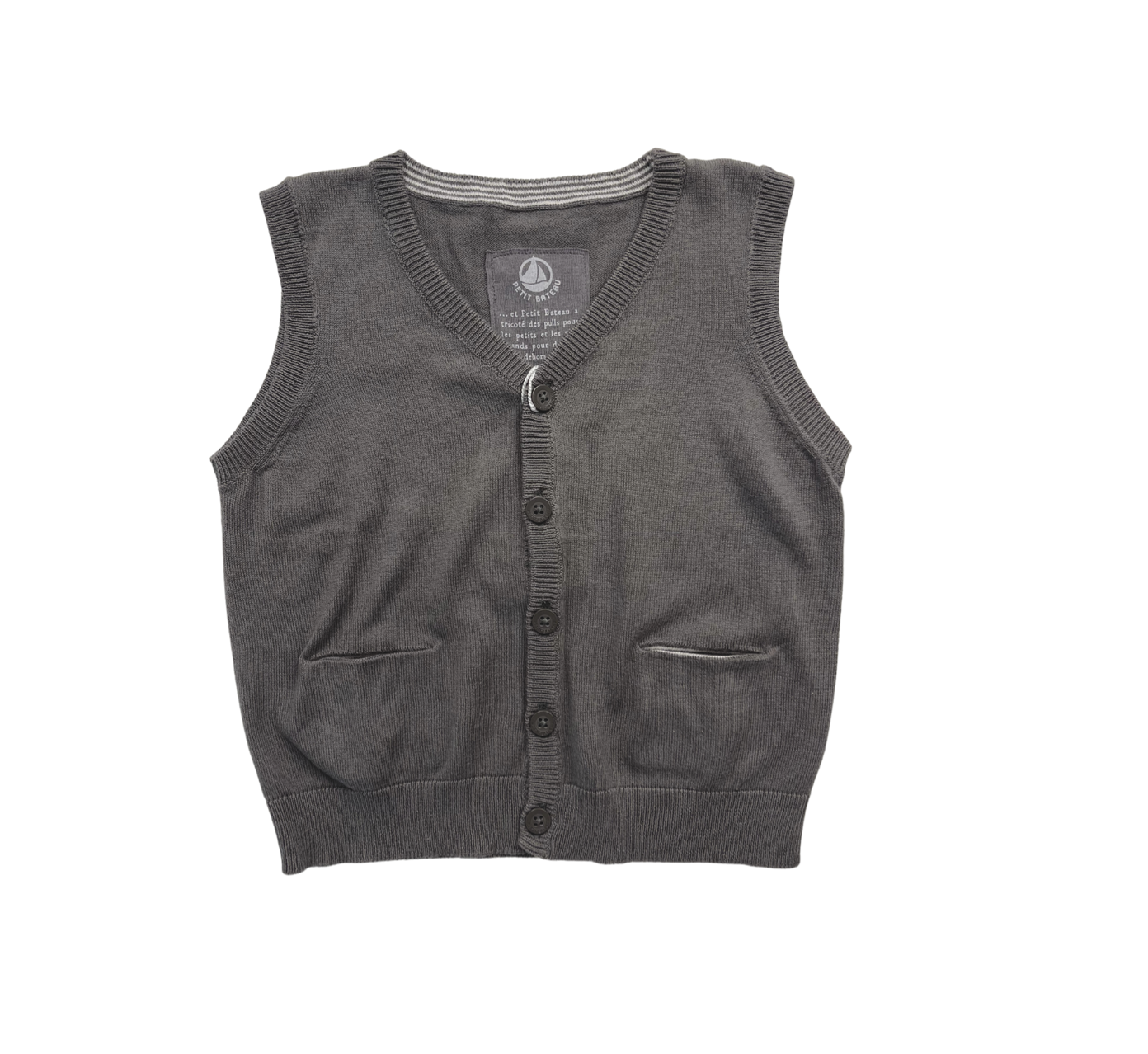 JACADI - Gray sleeveless vest (new) - 18 months