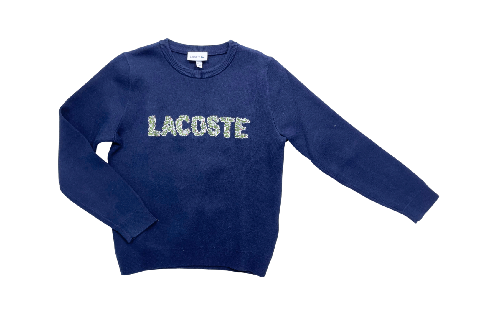 LACOSTE - Pull en laine crocodiles brodés - 8 ans