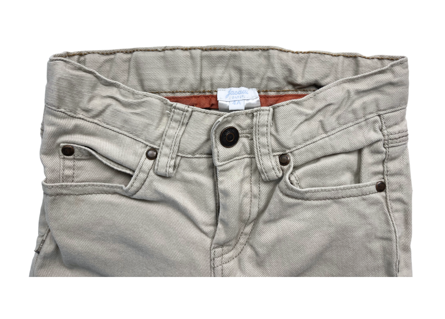 JACADI - Cream straight pants - 4 years