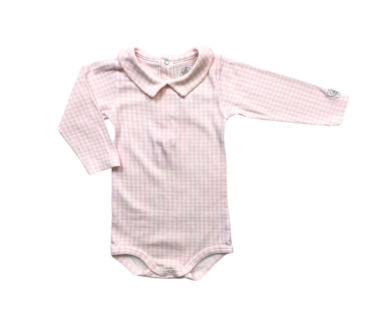 PETIT BATEAU - Pink checked bodysuit - 6 months