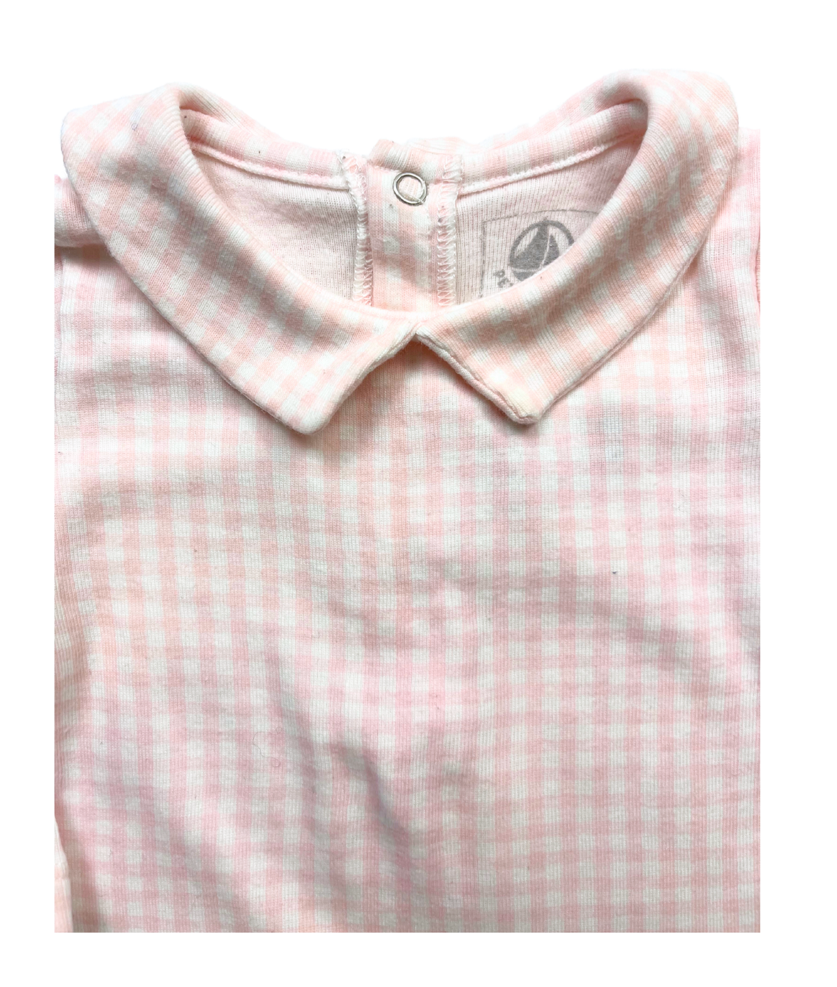 PETIT BATEAU - Pink checked bodysuit - 6 months