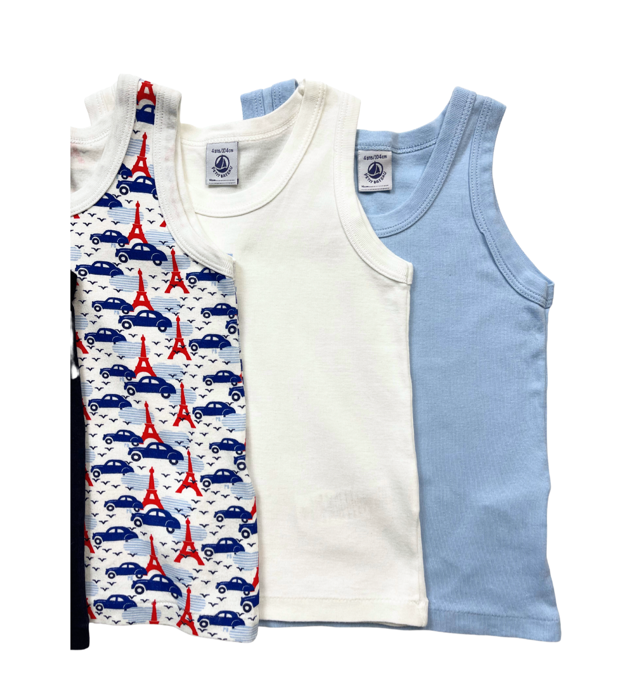 PETIT BATEAU - Pack of 5 cotton tank tops - 4 years
