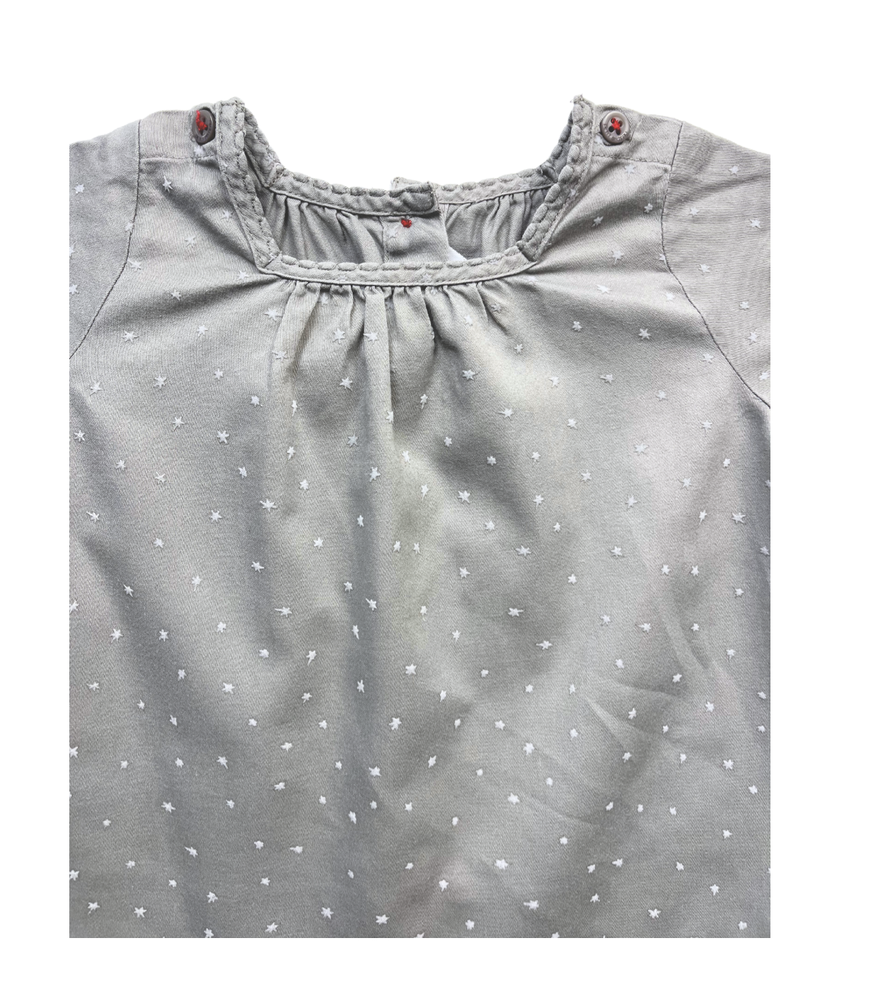 PETIT BATEAU - Grey blouse with stars - 12 months