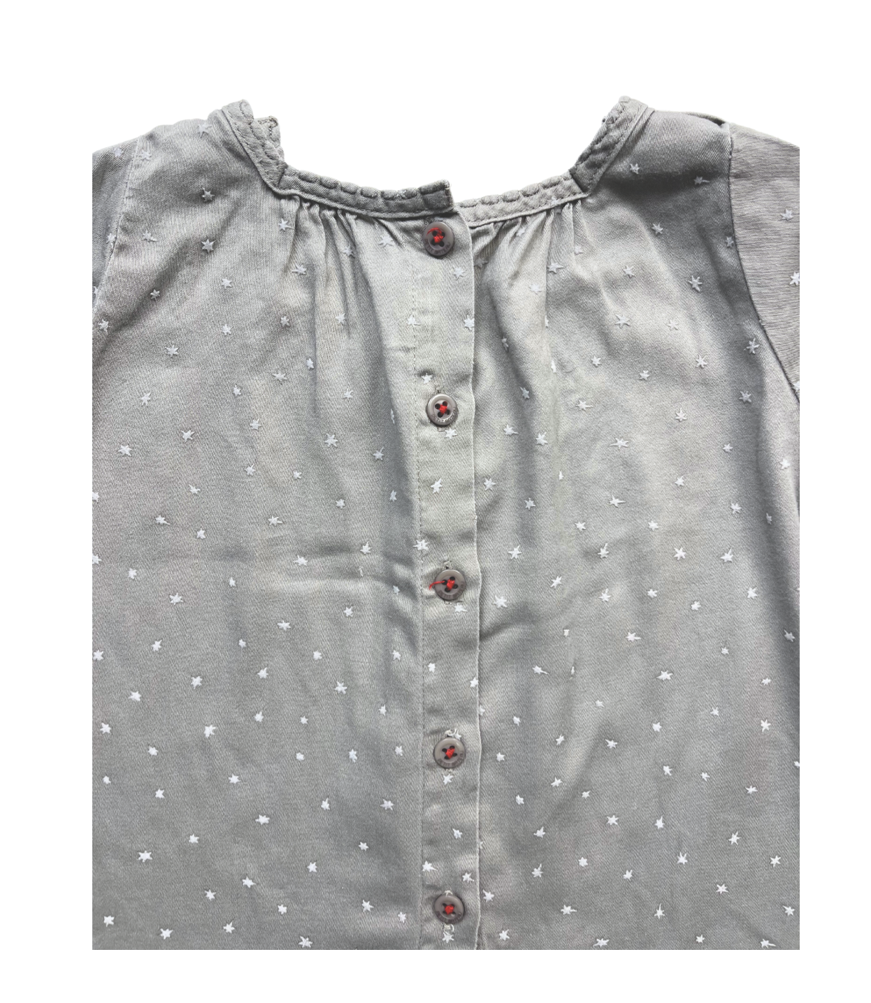 PETIT BATEAU - Graue Bluse mit Sternen - 12 Monate